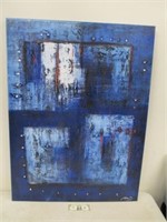 Large Original Artist Signed Abstract Painting -