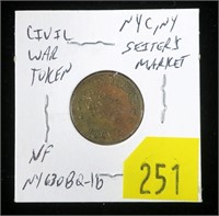 Civil War token, NYC Seiter's Market