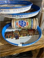 old style metal tray and Stein