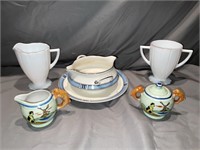 Steubenville China Gravy Boat, Milk Glass Cream