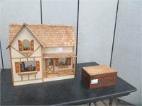 WOODEN DOLL HOUSE & ACCESSORIES