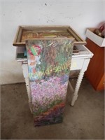 Vintage Wash Basin Table with Art