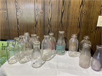 Assorted Vintage Milk Bottles