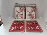 4 ct. - Wood House Decor Signs