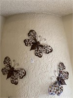 3 Metal & Glass Butterfly Wall Decor