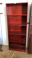 CHERRY STAINED WOOD BOOKCASE