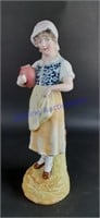 Heubach Bisque Statue- Peasant Woman Holding Jug