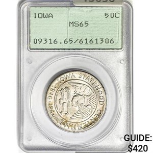 1946 Iowa Half Dollar PCGS MS65