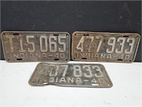 1940 Indiana License Plates