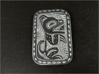 Argillite Tlingit carved platchet, by Penny Dixon,