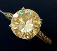 $2820 10K  Moissanite(3ct) Lab Diamond(0.08ct) Rin