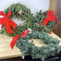 Three Christmas Wreaths