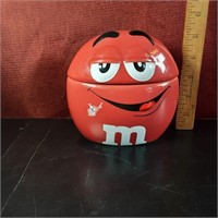 Red M&M lidded container