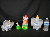 DUMBO & TIMOTHY THE MOUSE CERAMIC STATUES