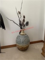 Signed Extra large Pottery Vase with Lights