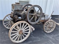 8hp York Flinchbaugh Engine on wooden wheel cart