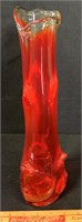 PRETTY MID CENTURY LESMITH GLASS VASE - 14 INCHES