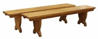(2) FRENCH PROVINCIAL OAK BENCHES, 68"L