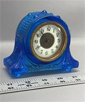 Art Deco blue depression desk clock tested works