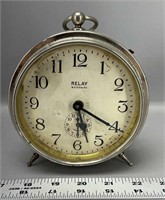 Antique Waterbury relay alarm clock tested works