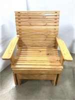 Oversized Wooden Slatted Glider Chair