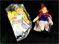 Set of (2) Disney Plush Bean Bag Dolls Alice and P