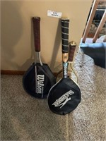 Two Vintage Tennis Rackets + Racquetball Racket