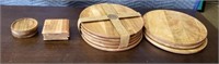 4 NEW Wooden Plates, 4 like new & 8 Coasters