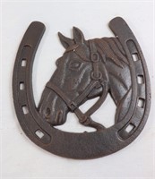 Large cast iron horseshoe/horse wall art