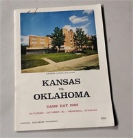 1962 Football Program Kansas and Oklahoma