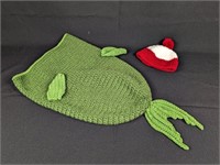 Crochet Fishing Bobber Hat & Crochet Fish Tail