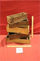 5 Assorted Vintage Wooden Cheese Boxes