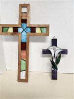 Stained glass crosses - sun catchers