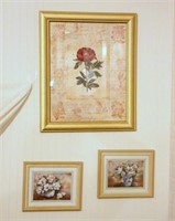 3 Framed Floral Art Prints