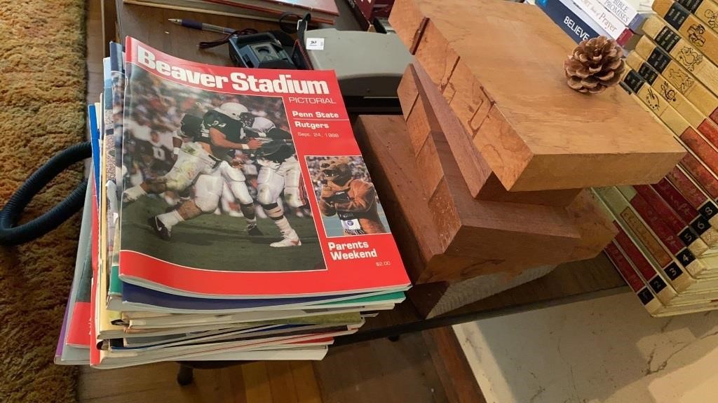 Penn state magazines, wooden block pieces