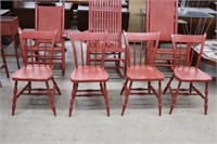 FOUR BOW BACK PAINTED CHAIRS