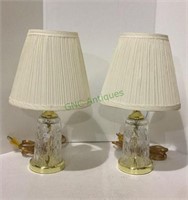 Pair of matching accent table lamps w/glass and