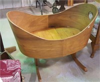 Oval Baby Cradle - solid sides, hand made