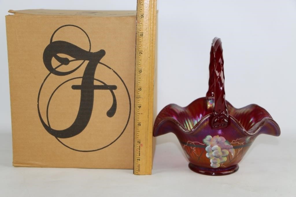 Fenton Tuscan Charm Ruby Amberina Stretch Basket