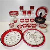 Indiana Glass Ruby to Clear: Sherbets, Goblets