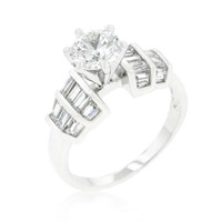 Round & Baguette 4.33ct White Sapphire Ring