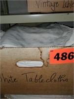BOX OF WHITE TABLECLOTHES
