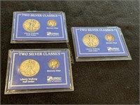 3- Littleton Silver Classics Card Each Has a