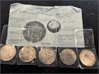5- 8 reale Silver Coins (Mexico City) Late 1700's