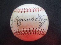 Honus Wagner Signed Official Red Stitched Baseball