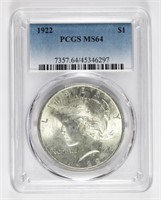 1922 PEACE SILVER DOLLAR