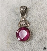 Sterling African Ruby Pendant
