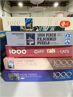 LOT OF 10 1000 PIECE PUZZLES CAT RELATED