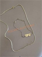 12 karat gold filled necklace and bracelet