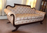 Duncan Phyfe Style Sofa with paw feet 78"x32"